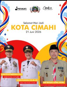 ⚜️ Selamat Hari Jadi Cimahi!Pramuka hadir, mengabdi, dan berkarya untuk negeri. Semoga Cimahi semakin maju, warganya semakin sejahtera, dan generasi mudanya semakin berprestasi. Salam Pramuka! 🇮🇩
